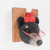 Needle Felted Black Bear Portrait (Wearing Knit Hat and Glasses)