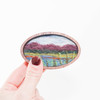 Mini Wool Landscape Painting: Needle Felted Fiber Art (Mountain Valley) 2x3