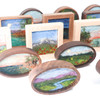 Mini Wool Landscape Painting: Needle Felted Fiber Art (Blueridge Moon) 2x3