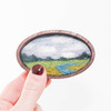 Mini Wool Landscape Painting: Needle Felted Fiber Art (Riverbend) 2x3