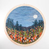 Round Wool Landscape Painting: Needle Felted Circlescape: Mountain Wildflowers (15" Diameter)