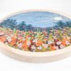 Round Wool Landscape Painting: Needle Felted Circlescape: Mountain Wildflowers (15" Diameter)