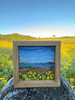 Small Wool Landscape Painting: Needle Felted Fiber Art (Beach Flowers) 4x4 Small Wool Landscape Painting: Needle Felted Fiber Art (Beach Flowers) 4x4