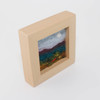 Small Wool Landscape Painting: Needle Felted Fiber Art (Morning Moon) 3x3