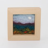 Small Wool Landscape Painting: Needle Felted Fiber Art (Morning Moon) 3x3