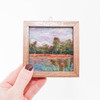 Small Wool Landscape Painting: Needle Felted Fiber Art (Lake Cattails) 4x4