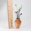 Mini Turned Wood Vase with Colorful Glass Sprigs (Cherry #1)