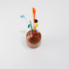 Mini Turned Wood Vase with Colorful Glass Sprigs (Cherry 2)