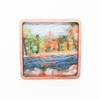 Mini Wool Landscape Painting: Needle Felted Fiber Art (Autumn River) 3x3