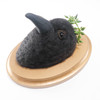 Needle Felted Crow Portrait with Laurel Wreath Crown (Corvid Collection)