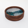 Mini Wool Landscape Painting: Needle Felted Fiber Art (Misty Lake) 3x3
