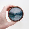 Mini Wool Landscape Painting: Needle Felted Fiber Art (Misty Lake) 3x3