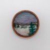 Mini Wool Landscape Painting: Needle Felted Fiber Art (Evergreens in Snow) 3x3