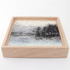 Wool Landscape Painting: Needle Felted Fiber Art (Snowfall at the Lake) 7 inches