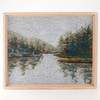 Wool Landscape Painting: Needle Felted Fiber Art (Foggy Lake) 9 x 12 inches