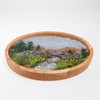 Oval Wool Landscape Painting, Needle Felted Fiber Art: Emerald Isle #1