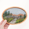 Oval Wool Landscape Painting, Needle Felted Fiber Art: Emerald Isle #1