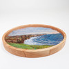 Oval Wool Landscape Painting, Needle Felted Fiber Art: Emerald Isle #2