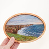 Oval Wool Landscape Painting, Needle Felted Fiber Art: Emerald Isle #2