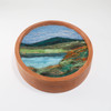 Oval Wool Landscape Painting, Needle Felted Fiber Art: Emerald Isle #3
