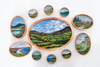 Oval Wool Landscape Painting, Needle Felted Fiber Art: Emerald Isle #4
