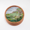 Oval Wool Landscape Painting, Needle Felted Fiber Art: Emerald Isle #4