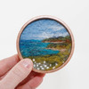 Mini Wool Landscape Painting, Needle Felted Fiber Art: Emerald Isle #5