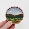 Mini Wool Landscape Painting, Needle Felted Fiber Art: Emerald Isle #6