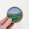 Mini Wool Landscape Painting, Needle Felted Fiber Art: Emerald Isle #8