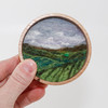 Mini Wool Landscape Painting, Needle Felted Fiber Art: Emerald Isle #12