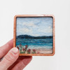 Mini Wool Landscape Painting, Needle Felted Fiber Art: Swedish Summer #1