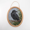 Needle Felted Wool Painting: Crow Portrait #2 (8x10 Gold Frame