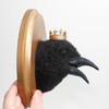 Needle Felted King Crow Portrait with Crown (Corvid Collection)