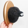 Needle Felted Crow Portrait with Stolen Glass Marble (Corvid Collection)