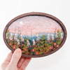 Wool Landscape Painting: Needle Felted Fiber Art - Weeds & Wildflowers - 7 inch Frame