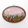 Wool Landscape Painting: Needle Felted Fiber Art - Weeds & Wildflowers - 7 inch Frame