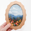 Wool Landscape Painting: Needle Felted Fiber Art (Wildflowers II) Oval Frame