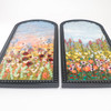 Wool Landscape Painting: Needle Felted Fiber Art - Weeds & Wildflowers at Sunset