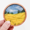 Mini Wool Landscape Painting, Needle Felted Fiber Art: Swedish Summer #3