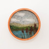 Mini Wool Landscape Painting: Needle Felted Fiber Art (Cat Tails) 3x3