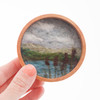 Mini Wool Landscape Painting: Needle Felted Fiber Art (Cat Tails) 3x3