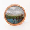 Mini Wool Landscape Painting: Needle Felted Fiber Art (Cat Tails) 3x3