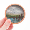 Mini Wool Landscape Painting: Needle Felted Fiber Art (Cat Tails) 3x3