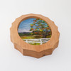 Wool Landscape Painting: Needle Felted Fiber Art (Vermont Farm) Oval Frame