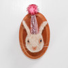 Needle Felted Bunny Rabbit Portrait with Tiny Party Hat
