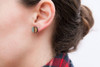 Geo Post Earrings - Mint Green & Silver