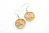 Round Splatter Painted Dangle Earring - Rose Gold