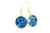 Round Splatter Painted Dangle Earring - Sapphire Sky