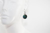 Round Splatter Painted Dangle Earring - Black Galaxy