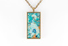 Splatter Painted Pendant - Caribbean Waters (Choose Your Setting)